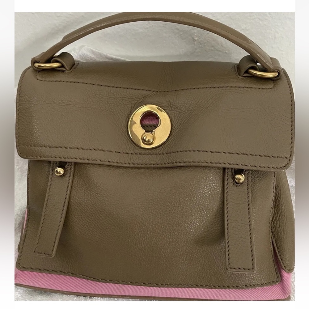 Authentic Pre-Owned YSL Women’s Hand Bag.Leather, Canvas Pink on Interior